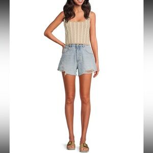 Rolla’s Mirage High Rise Raw Hem Denim Shorts Size 28